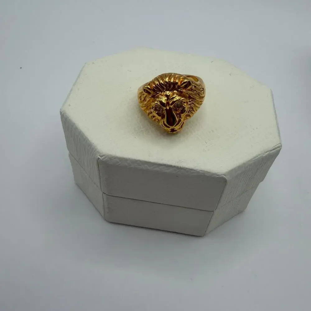 Lowell Hays Elvis Presley Lion Head Ring 18K Gold Plated Size 9